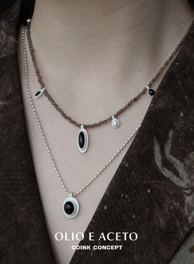 OLIOEACETO纯银行星珠链项链