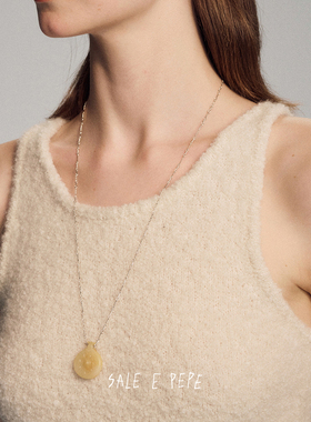 纯银黄玉酒壶吊坠项链