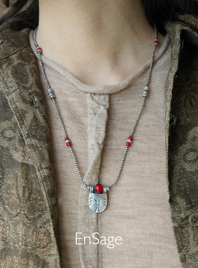 ENSAGE 曙光落日之印串珠项链 纯银原创小众设计师度假毛衣链默叙