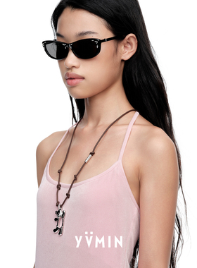 招手熊弹簧扣皮质项链