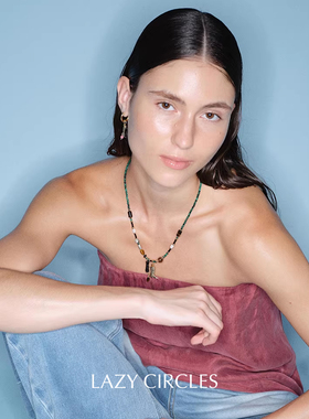 LAZY CIRCLES 绿野骑士项链 原创小众设计师复古串珠锁骨链 默叙