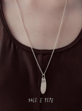SALE E PEPE 纯银好奇鬼项链 原创小众设计师吊坠毛衣链礼物 默叙