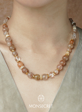 MONSECRET波光白水晶项链