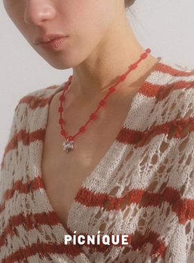 马上发财红火串珠短项链