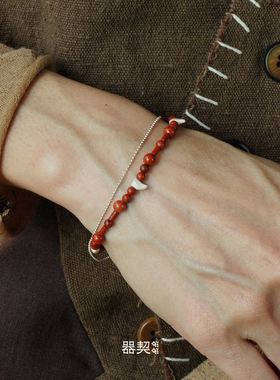 QIQI器契叶尖串珠双层手链