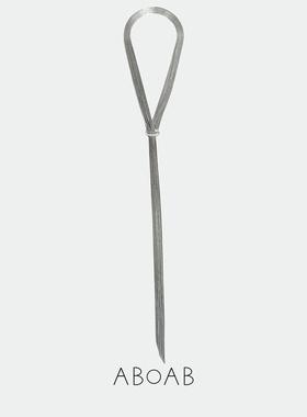 ABOAB 纯银Layered Waves项链 原创设计师高级感银饰毛衣链 默叙