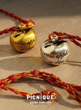 平安果编织红石长项链