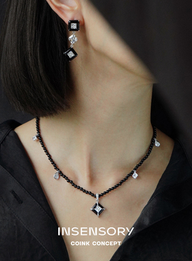 INSENSORY黑玛瑙星点串珠项链