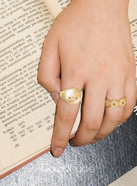 ROUNDFACE Nectar花蜜戒指 纯银原创设计小众度假宝石配饰 默叙