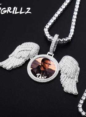 diy欧美情侣照片徽章吊坠可定制