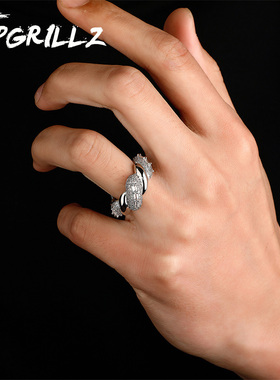 欧美嘻哈微镶锆石戒指