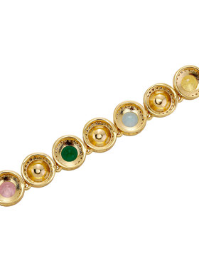 时尚彩色锆石项链女复古轻奢风多彩镶钻圆形满钻项链