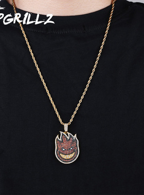 INS镶钻街头风项链饰品吊坠