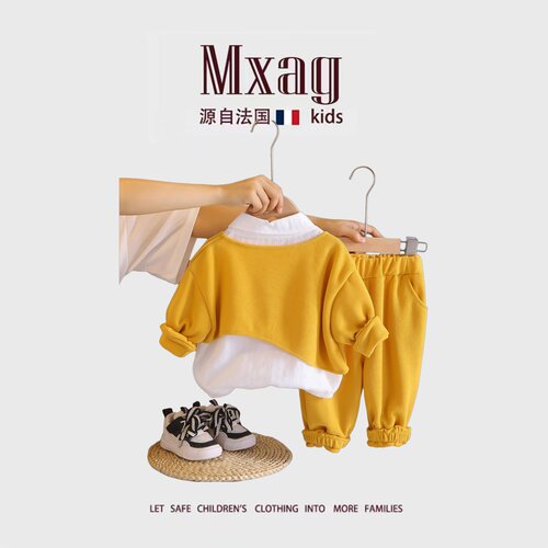 MXAG女童秋装2026新款洋气衬衫两件套装宝宝秋季时髦休闲衣服婴儿 - 图2
