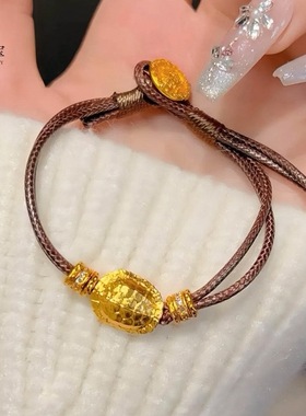金包银富甲一方超精致轻奢金龟手绳可调节气质小众百搭不掉色手链