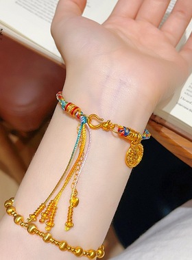 金包银五彩绳手链端午节红绳手工编织手绳粽子挂件香包香囊