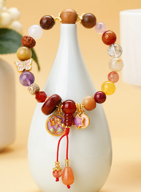 文创多宝十八籽蝶舞锦程手链金榜题名逢考必过中高考学生上岸手串