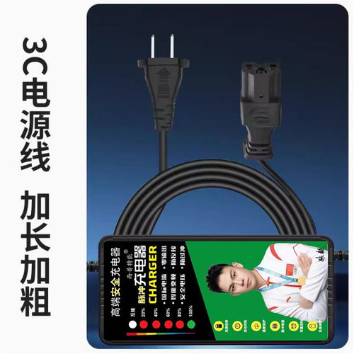 适用绿源电动车48V12AH60V20AH72VT铅酸两竖原装版充电器自动断电 - 图0