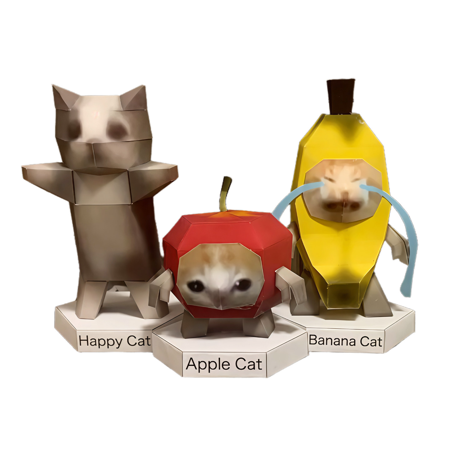 oiiai猫meme纸模型图纸huh猫Polite猫旋转疑惑苹果香蕉猫手工DIY,淘宝优惠券,粉丝福利购,淘宝优惠卷