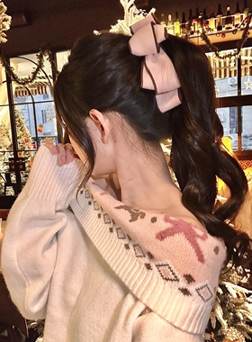 Jennie夹真赢麻了甜美香蕉夹温柔风蝴蝶结抓夹高级感气质2025新款