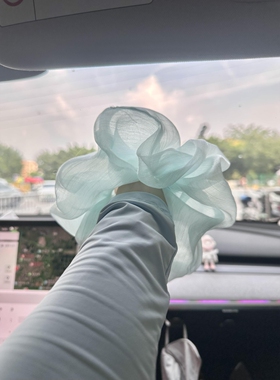 薄荷曼波珠光网纱大肠发圈氛围感