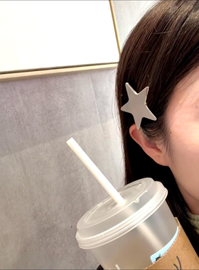 简约星星边夹高级感发夹银色小众设计感发饰气质款刘海夹2026新款