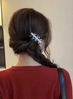 韩版轻奢蝴蝶结发夹高级感侧边夹