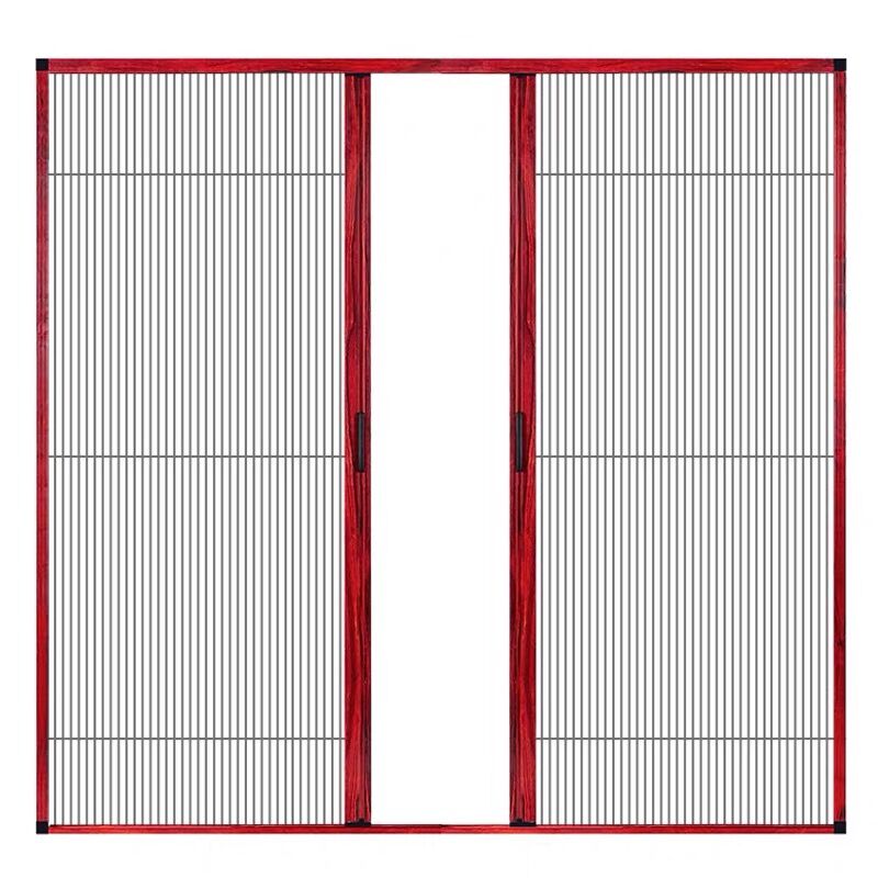 定做免打孔隐形折叠纱门无轨道推拉入户沙门铝合金纱窗大门防蚊虫