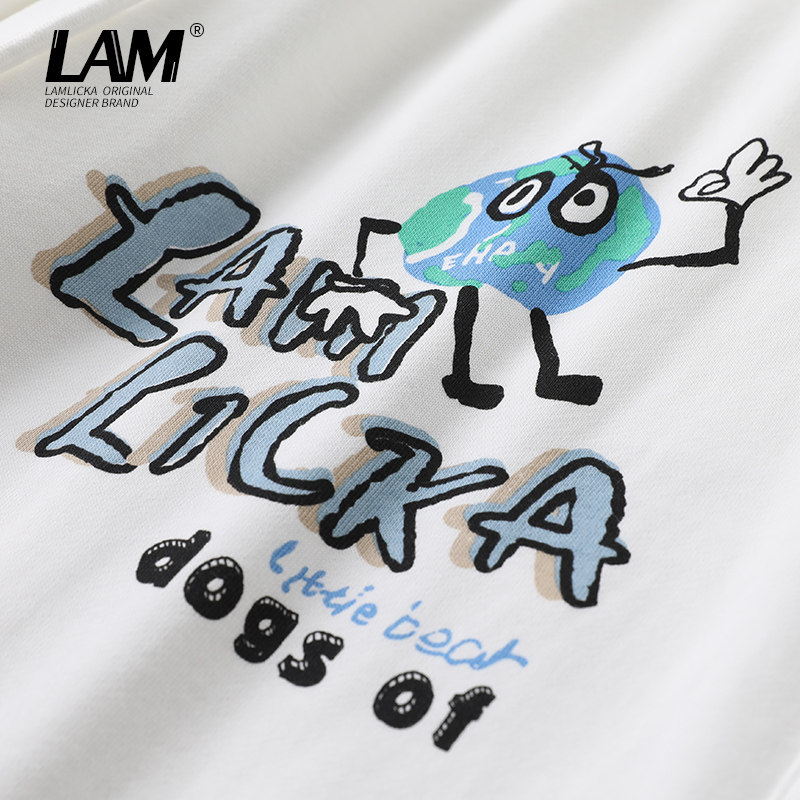 LAMLICKA国潮熊猫印花男秋季宽松运动休闲卫裤情侣束脚白色长裤女,淘宝优惠券,粉丝福利购,淘宝优惠卷