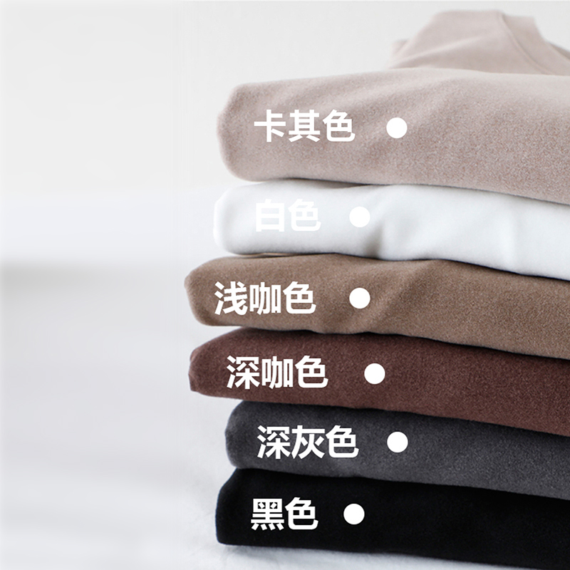 阳离子德绒打底衫女2021年新款秋冬洋气加绒内搭磨毛t恤女潮百搭 - 图2