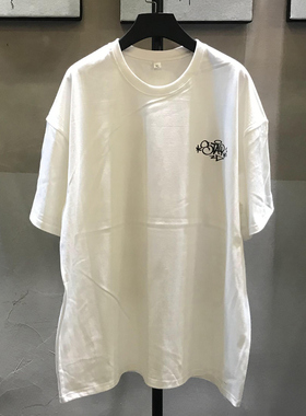 ins超火卡通人物周边t恤男女同款街头落肩袖重磅半袖上衣印花潮牌