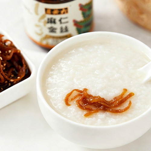 六必居麻仁金丝菜220g芝麻苤蓝咸菜丝酱菜配粥早餐下饭菜榨菜家用 - 图2