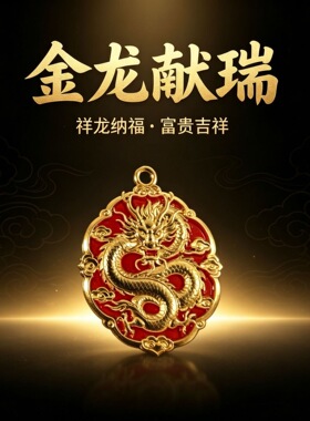 金龙献瑞项链精致 气质金属古风吊坠 高端奢华生日礼物创意装饰链