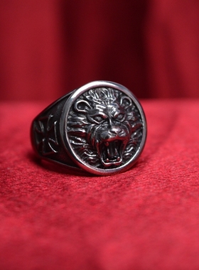 复古做旧风大方主播钛钢戒指