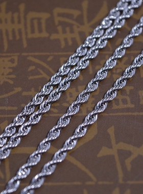 精钢机织欧美时尚麻花配链男士霸气配饰保色耐磨多规格多长度钛钢