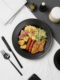 Nordic relief round high-end ceramic western-style steak tray