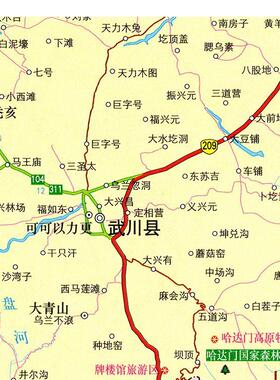 2025新款 呼和浩特市地图墙贴 超大 交通行政区划图 装饰画海报