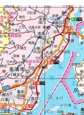 2025新款 温州市地图墙贴 超大巨幅 交通行政区划图 装饰画海报