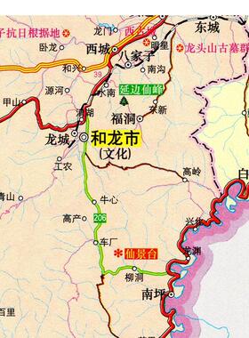 2024新款 延边朝鲜族自治州地图墙贴 交通行政区划图 装饰画海报