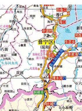 2025新款 昆明市地图墙贴 超大巨幅 交通行政区划图 装饰画海报