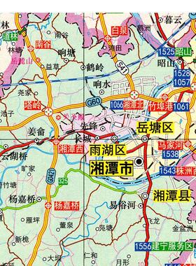 2025新款 娄底市 湘潭市地图墙贴 交通行政区划图 装饰画海报