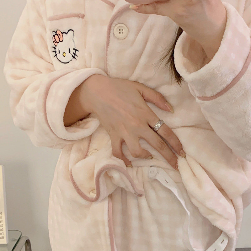 法兰绒月子服加厚加绒保暖孕妇睡衣产后宽松大码不掉毛哺乳喂奶衣,淘宝优惠券,粉丝福利购,淘宝优惠卷