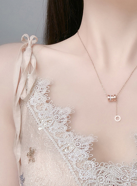 钛钢小蛮腰锁骨链女款数字吊坠小众高级感轻奢款