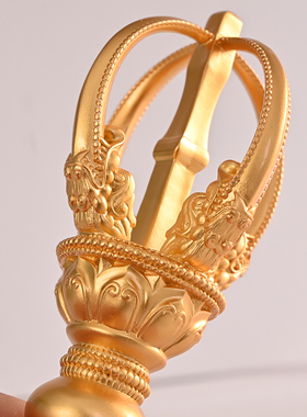 纯铜镀金五股金刚杵鎏金普巴杵降魔杵西藏密宗法器修行法器大号