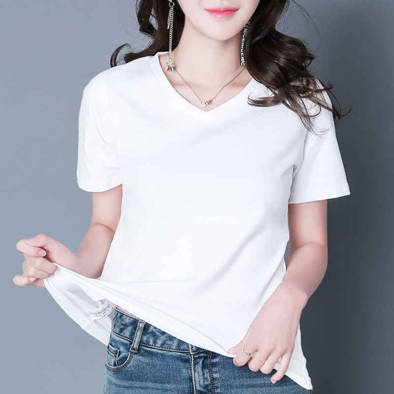 韩范宽松显瘦白色 恤女短袖纯色半袖夏季简约体恤上衣大码黑色潮 t 韩范宽松显瘦白色 恤女短袖纯色半袖夏季简约体恤上衣大码黑色潮 t