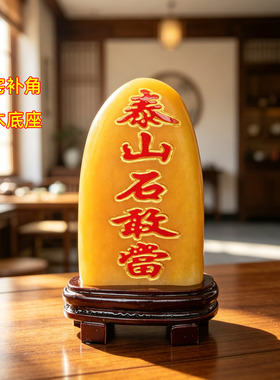 黄色镇宅泰山石敢当摆件