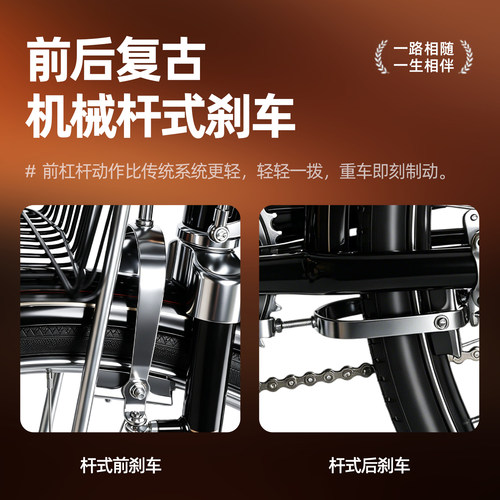 凤凰ZA42型载重加重28寸二八老式复古老年代步通勤休闲重磅自行车 - 图0