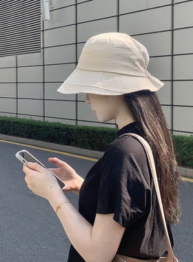日本uv防晒帽女夏季大帽檐渔夫帽