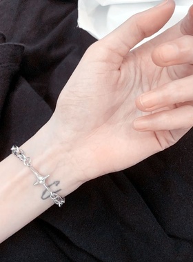 钛钢手链女生潮潮流复古ins小众设计男士饰品男生冷淡风嘻哈情侣