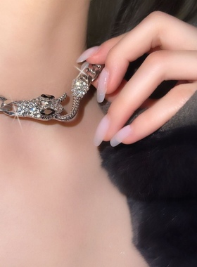 顶流拽妹~衔尾ins美杜莎嘻哈冷淡风蛇形项链颈链高级设计感锁骨链